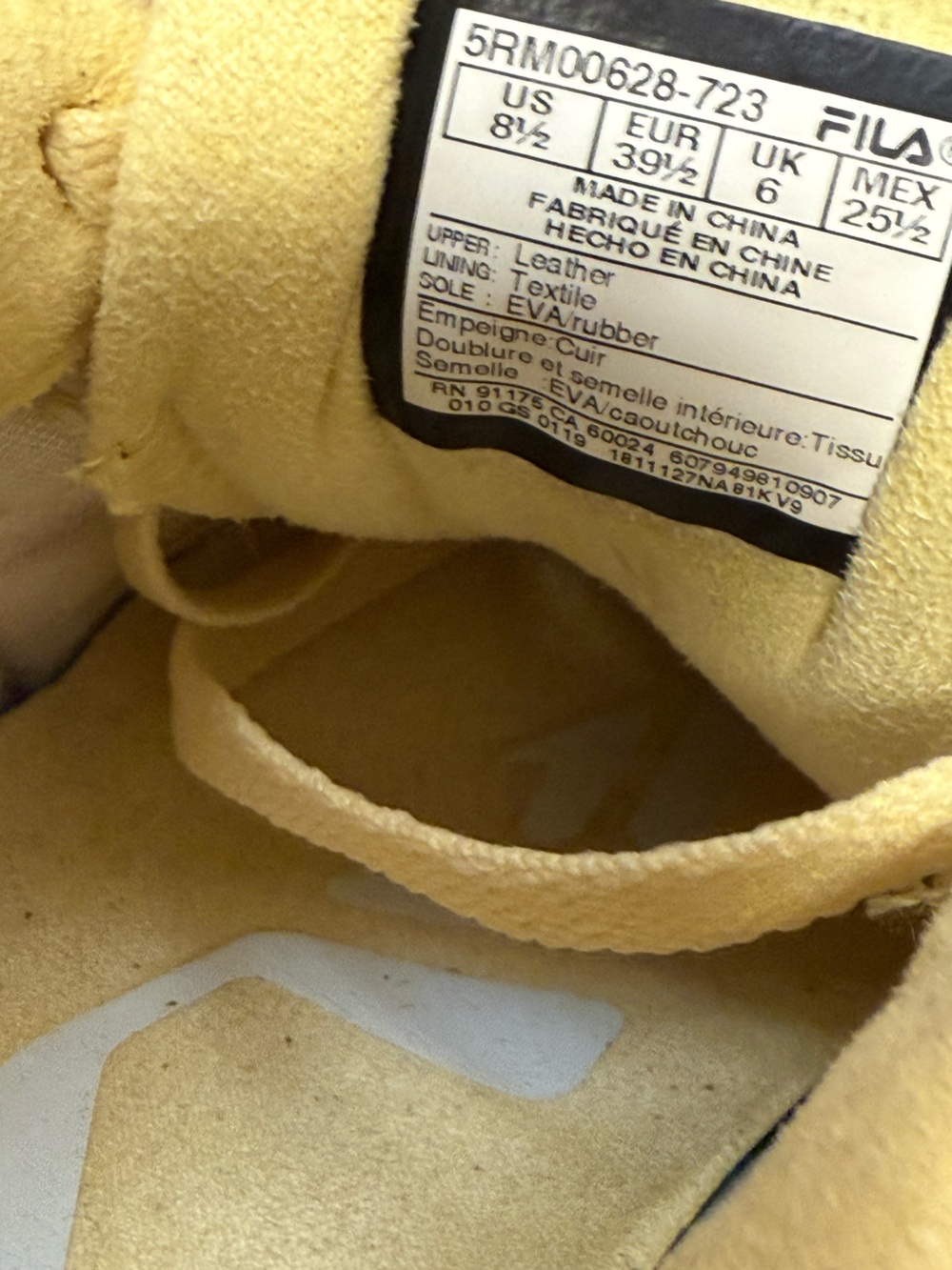 Fila Yellow Suede Athletic Sneakers - Picture 6 of 6